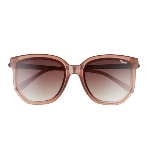 Quay Australia Coffee Run Caramel Brown Sunglasses Oversized Women's - Picture 3 of 9